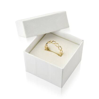 Imagem de anel feminino coração vazado ouro 18k puro A416