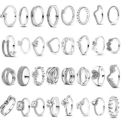 Imagem de Anel Feminino De Prata Esterlina 925 Com Coração Branco Tamanho 6 7 8 9 Pedra Mãe Joias Elegantes