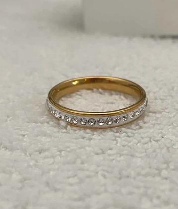 Imagem de Anel Feminino Ou Masculino Banhado A Ouro Com Pedras Luxo