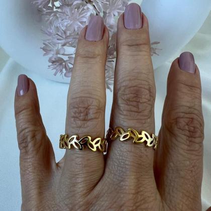 Imagem de Anel folha banhado a ouro 18k