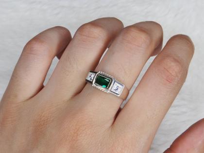 Imagem de Anel Formatura Masculino Prata 925 Aplique Ouro Retangular