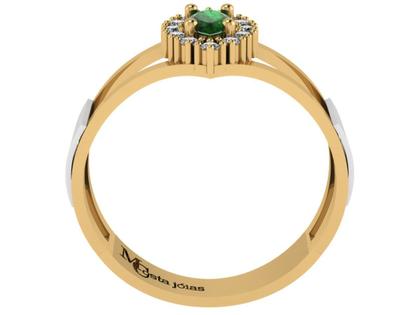 Imagem de Anel Formatura medicina  Ouro 18K Aro Duplo Navete