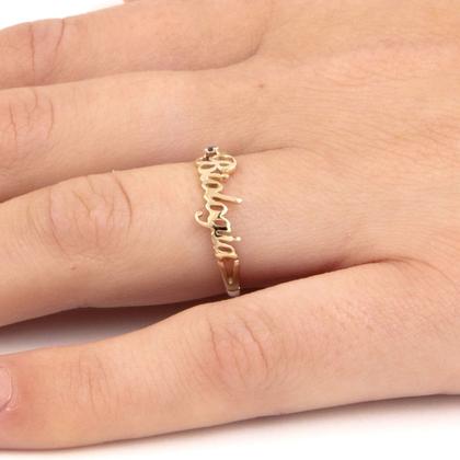 Imagem de Anel Formatura Nomes Cursos Ouro Puro 10k An120