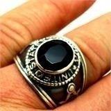 Imagem de Anel Maçonaria Ônix Natural Prata de lei 02714 On