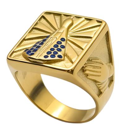 Imagem de Anel Nossa Senhora Aparecida Cravejado Banhado Ouro 18k Aço