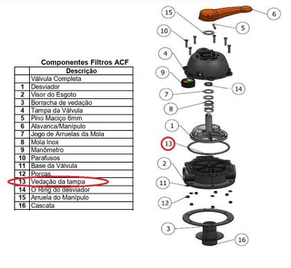 Imagem de Anel Oring Borracha Vedacao Tampa Filtro Areia Piscina Acf