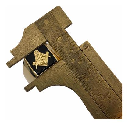 Imagem de Anel Ouro 18k Maçonaria Pedra Onix 1cm Maçon Feito A Mão K5
