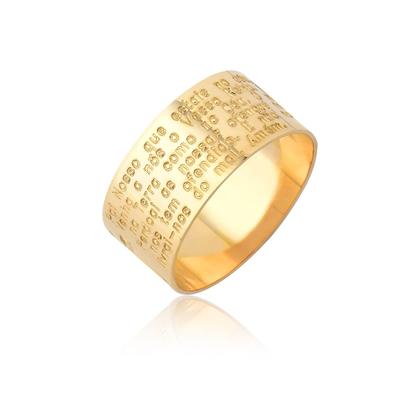 Imagem de Anel Pai Nosso Ouro 18k Amarelo Puro 10 Milímetros