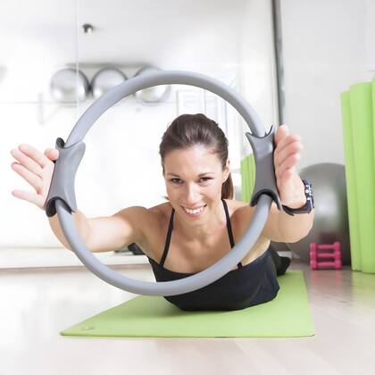 Imagem de Anel Pilates Yoga Arco Tonificador Flexível Fisioterapia Fit Cor Preto
