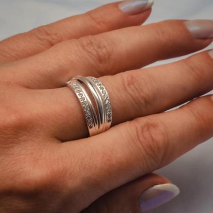 Imagem de Anel Prata 925 Com Zircônias