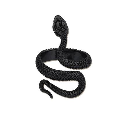Imagem de Anel Preto Ajustável Cobra Serpente Snake