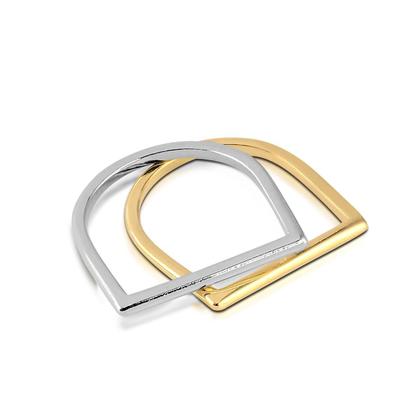 Imagem de Anel Quadrado Fio Liso Folheado A Rhódio