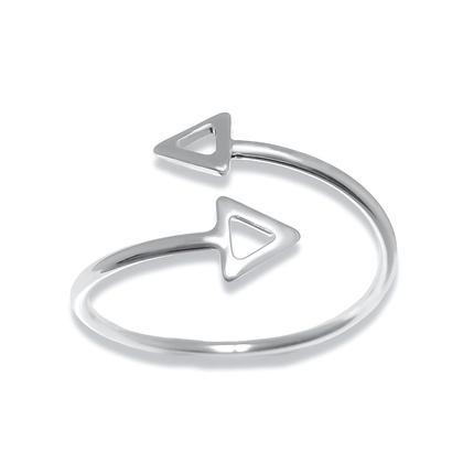 Imagem de Anel Regulável Triângulos Vazados Banhado a Prata