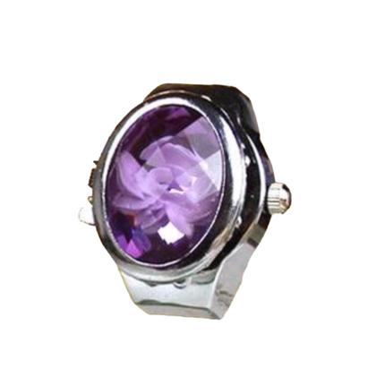 Imagem de Anel Relógio Feminino Com Pedras Quartzo Analógico Aço Inox