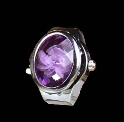 Imagem de Anel Relógio Feminino Com Pedras Quartzo Analógico Aço Inox