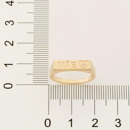 Imagem de Anel retangular mãe 18k com zircônia BRANCO 512987 Rommanel