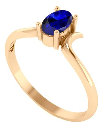 Anel Roma Solitário Prata 925 Dourada Ouro 18k - Safira - Tudo Prata Imagem de Anel Roma Solitário Prata 925 Dourada Ouro 18k - Safira