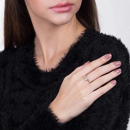 Imagem de Anel Rommanel Símbolo Infinito com Pérola e Zircônia 512166