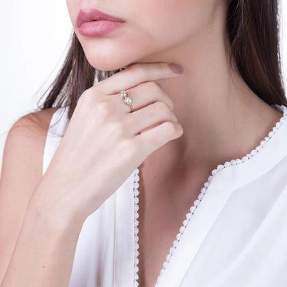 Imagem de Anel Rommanel Símbolo Infinito com Pérola e Zircônia 512166