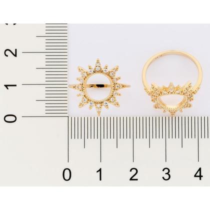 Imagem de Anel Rommanel Sol Folheado a Ouro com Zircônias 513398