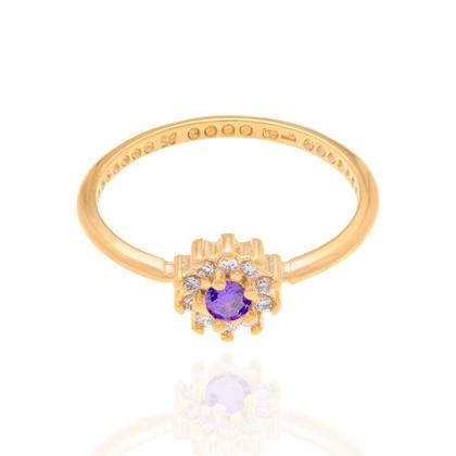 Imagem de Anel skinny ring 18k com zircônias LILÁS 512363 Rommanel
