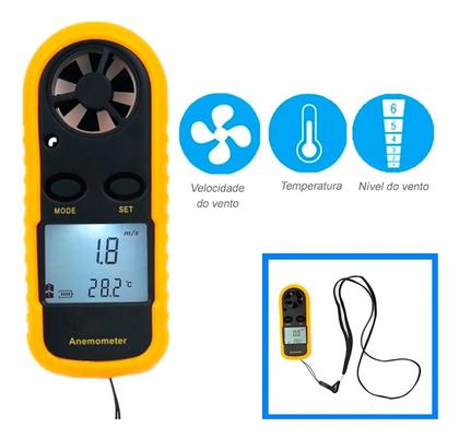 Imagem de Anemômetro Digital Lcd Portátil Temperatura Velocidade Vento