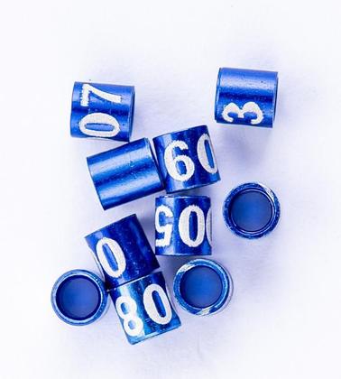 Imagem de Anilhas Fechadas de Alumínio 7.5mm Numeradas - Pact c/ 20und