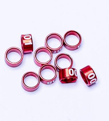 Imagem de Anilhas Fechadas de Alumínio 7.5mm Numeradas - Pact c/ 20und