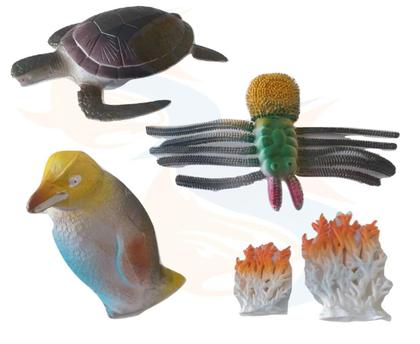 Imagem de Animais Aquatico Infantil Oceano Mar Peixe Tubarão Baleia kIT 10