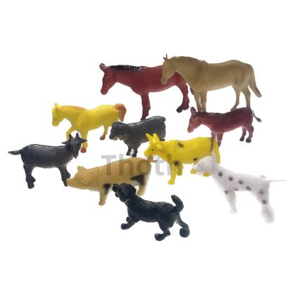 Imagem de Animais da Fazenda Caminhão Brinquedo Kit 10 Bichos com Carreta Infantil Carro Menino