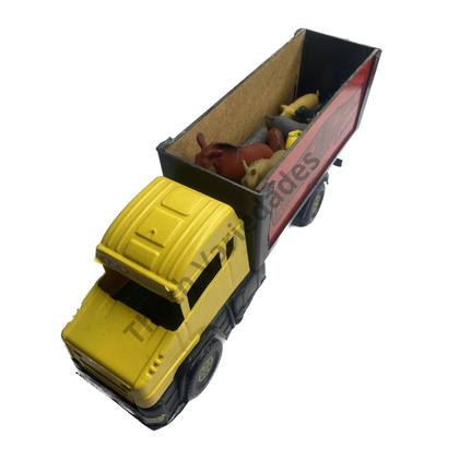 Imagem de Animais da Fazenda Caminhão Brinquedo Kit 10 Bichos com Carreta Infantil Carro Menino