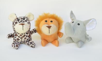 Imagem de Animais de Pelúcia de Safári Floresta Selva Baby 9 Bichinhos Leão Zebra Girafa Macaco