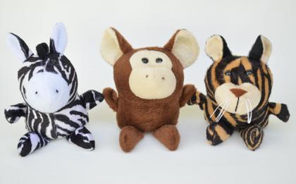 Imagem de Animais de Pelúcia de Safári Floresta Selva Baby 9 Bichinhos Leão Zebra Girafa Macaco