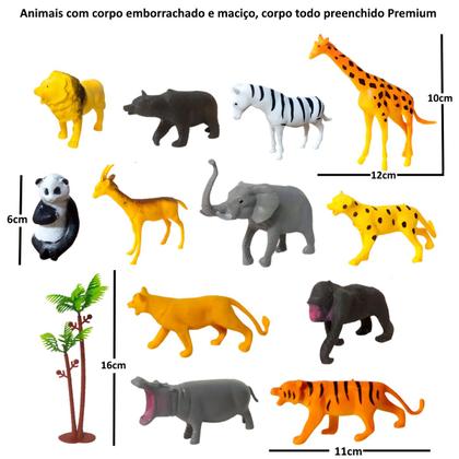 Imagem de Animais do Safari Kit Bichos de Plástico Com 12 Bonecos Figuras de Ação Infantil