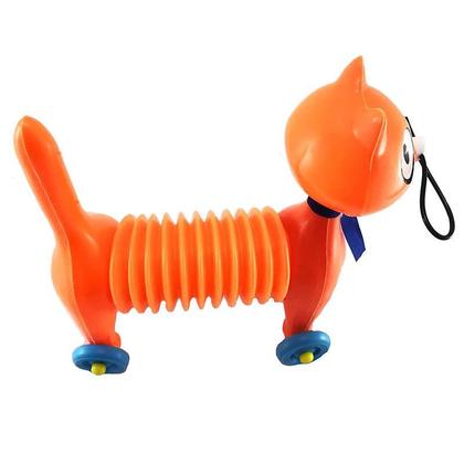 Imagem de Animal de Brinquedo Gato Chorão Sanfonado Com Som Laranja