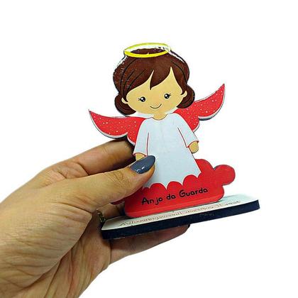 Imagem de Anjo Da Guarda De Criança Mdf Anjinho Infantil  Fofinho 13cm