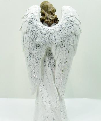 Anjo Decorativo Musico Violinista Branco Enfeite Resina 38cm - Gici Decor Imagem de Anjo Decorativo Musico Violinista Branco Enfeite Resina 38cm