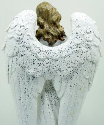 Anjo Decorativo Musico Violinista Branco Enfeite Resina 38cm - Gici Decor Imagem de Anjo Decorativo Musico Violinista Branco Enfeite Resina 38cm