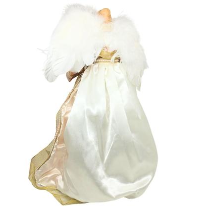 Imagem de Anjo Decorativo Natal Ponteira Árvore Rosê Gold e Dourado Luxo 40cm - Noel Decor