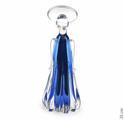 Imagem de Anjo Em Cristal Murano Azul São Marcos