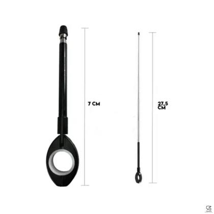 Imagem de Antena Corta Pipa Moto Retrátil Guidão Anti Linha Preta