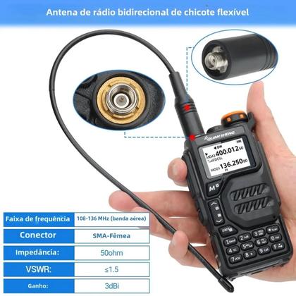 Imagem de Antena De Banda Aérea AM-771 108-136MHz SMA-Fêmea Para Rádio Amador Quansheng UV K5 8 K6 Baofeng UV