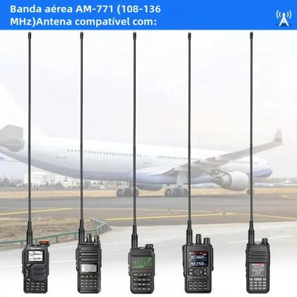 Imagem de Antena De Banda Aérea AM-771 108-136MHz SMA-Fêmea Para Rádio Amador Quansheng UV K5 8 K6 Baofeng UV