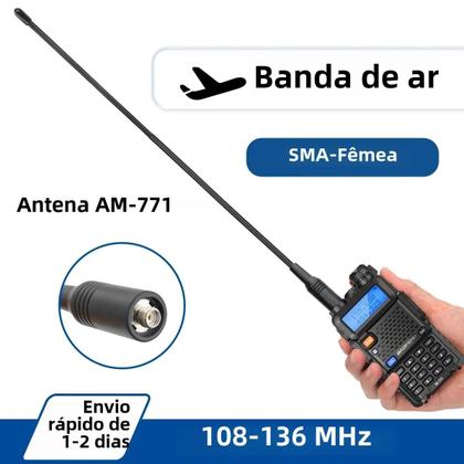 Imagem de Antena De Banda Aérea AM-771 108-136MHz SMA-Fêmea Para Rádio Amador Quansheng UV K5 8 K6 Baofeng UV
