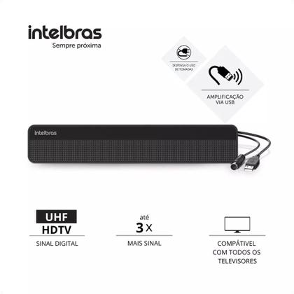 Imagem de Antena de tv interna digital amplificada uhf/hdtv ai 3101 - intelbras