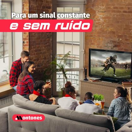 Imagem de Antena Digital 4k Smart Tv Full Hd Amplificada Interna E Externa Cabo 5 Metros Base Imã