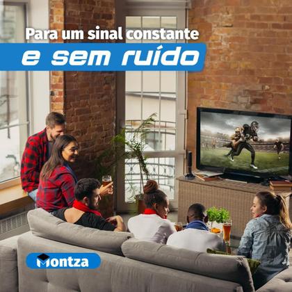 Imagem de Antena Digital 4k Smart Tv Full Hd Amplificada Interna E Externa Cabo 5 Metros Base Imã