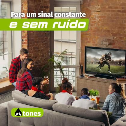 Imagem de Antena Digital 4k Smart Tv Full Hd Amplificada Interna E Externa Cabo 5 Metros Base Imã