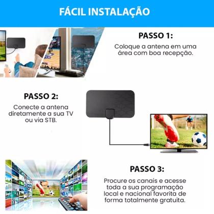Imagem de Antena Digital Amplificador de Sinal Placa Interna Ativa Para Tv Com Extensor Frequência HDTV UHF 4K