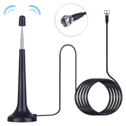 Imagem de Antena Digital interna e externa qualidade ultra HD Base magnética Compatível com conversor digital Hdtv, Uhf e Vhf